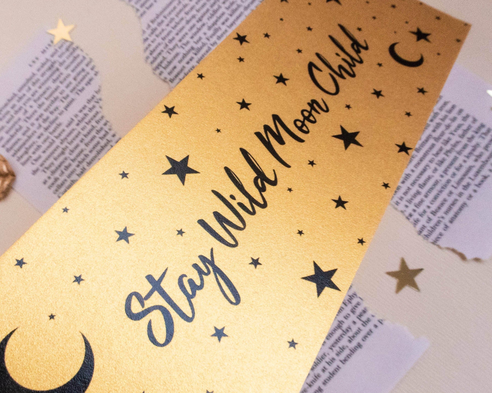 Basically Britt - Stay Wild Moon Child Gold Bookmark - The Dreamer's Bookshop.