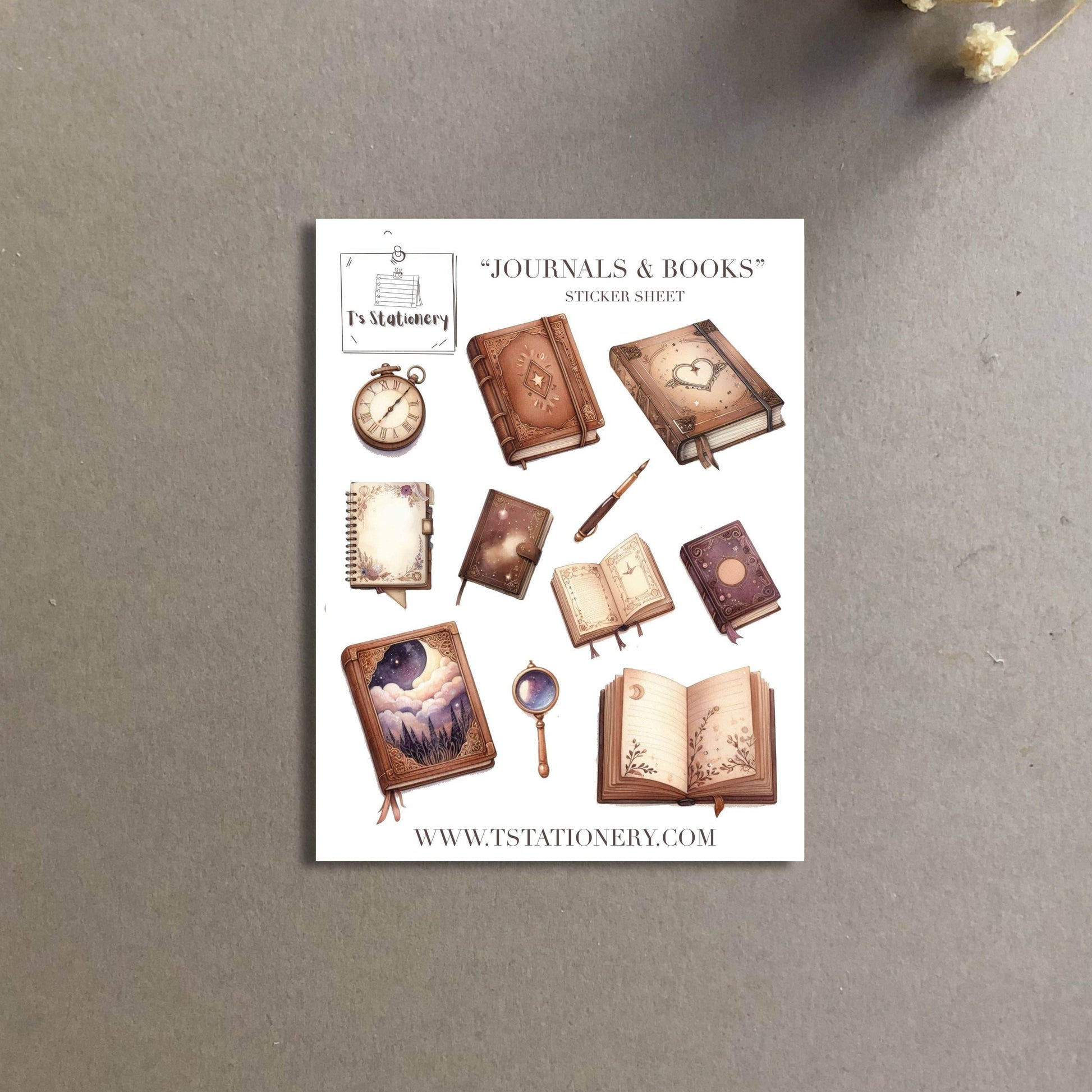 T's Stationery - Washi-stickervel „Books & Journals” - The Dreamer's Bookshop.