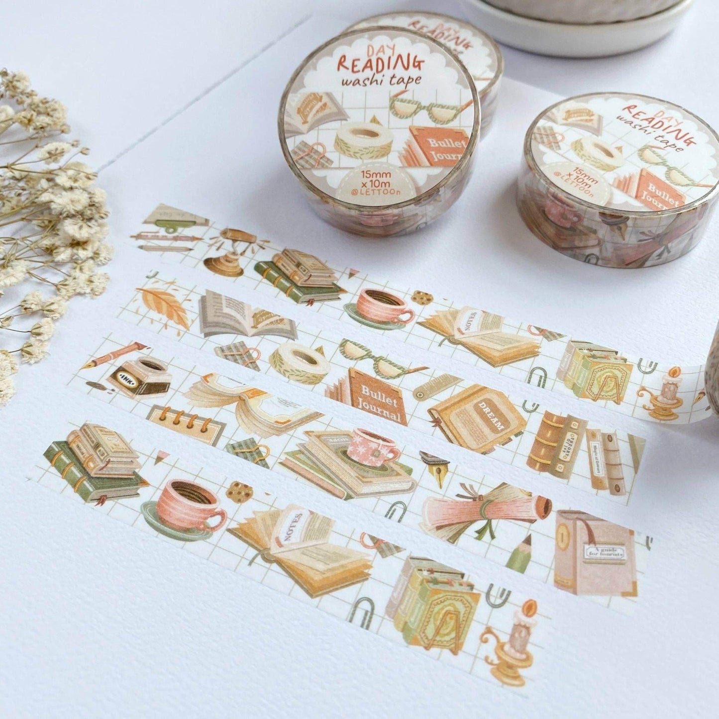 LETTOOn - Washi Tape - Lezen overdag en's avonds - The Dreamer's Bookshop.