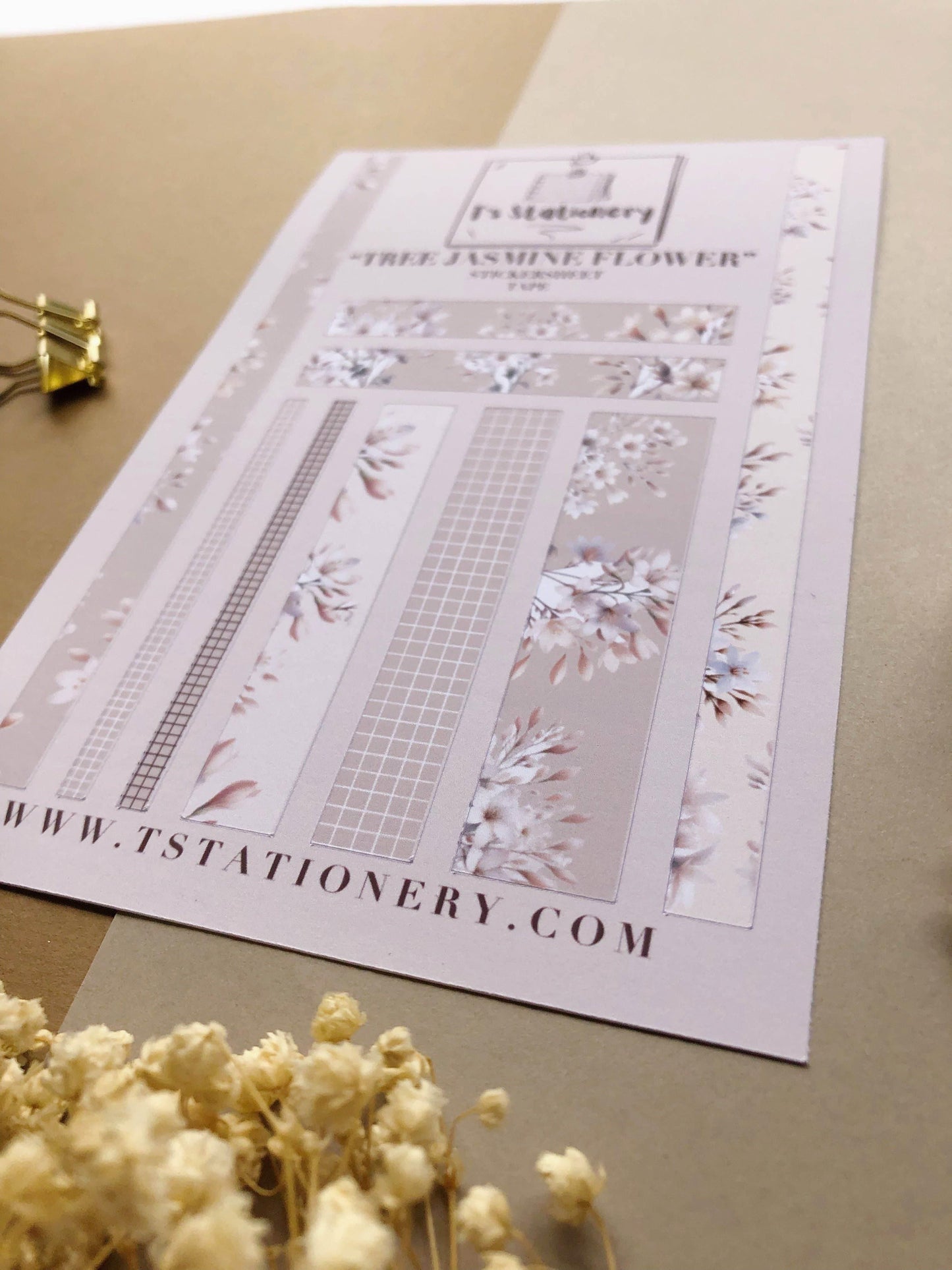 T's Stationery - Stickerveltape „Tree Jasmine Flower” Washi - The Dreamer's Bookshop.
