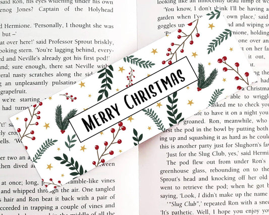 Basically Britt - Christmas Bookmark with Festive Holiday Doodles - The Dreamer's Bookshop.