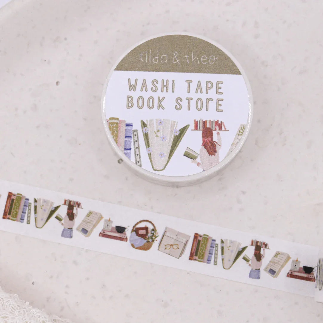 Tilda&Theo - Washi Tape leesboeken - Masking Tape Booklover Tape - The Dreamer's Bookshop.