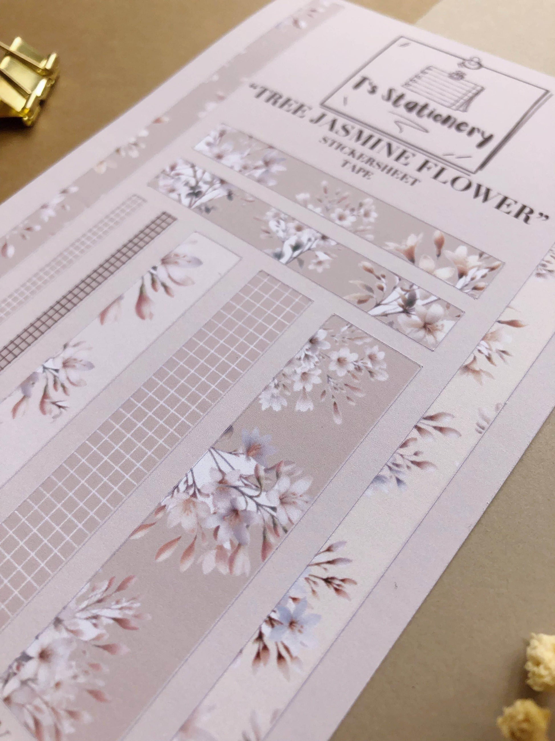 T's Stationery - Stickerveltape „Tree Jasmine Flower” Washi - The Dreamer's Bookshop.