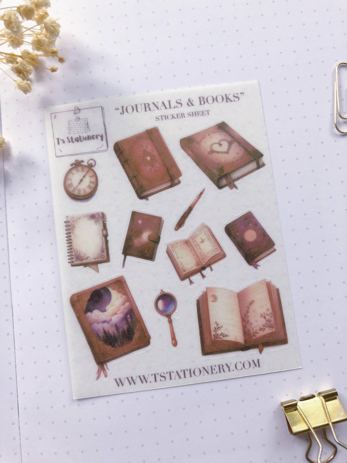 T's Stationery - Washi-stickervel „Books & Journals” - The Dreamer's Bookshop.