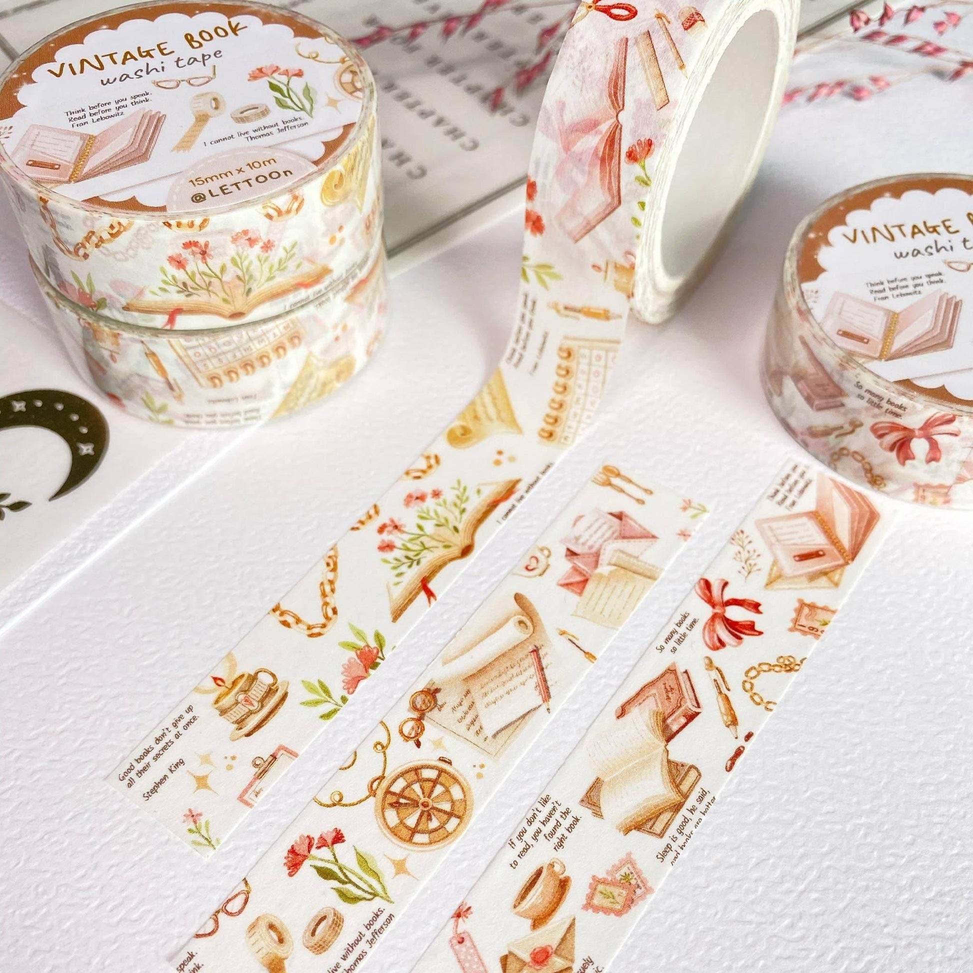 LETTOOn - Washi Tape - Vintage boek - The Dreamer's Bookshop.