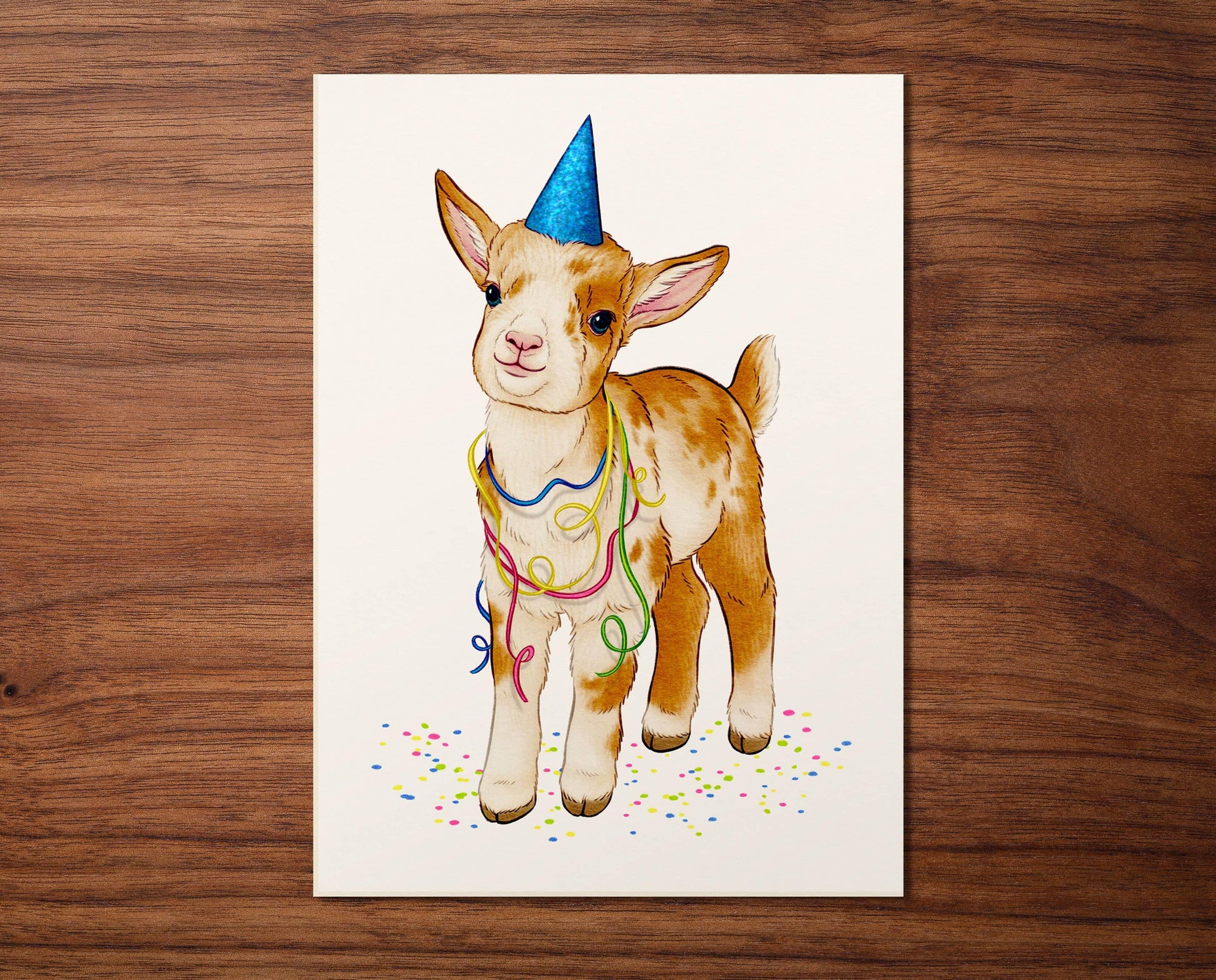 Firlefanz Design - Ansichtkaart „Birthday goat” - The Dreamer's Bookshop.