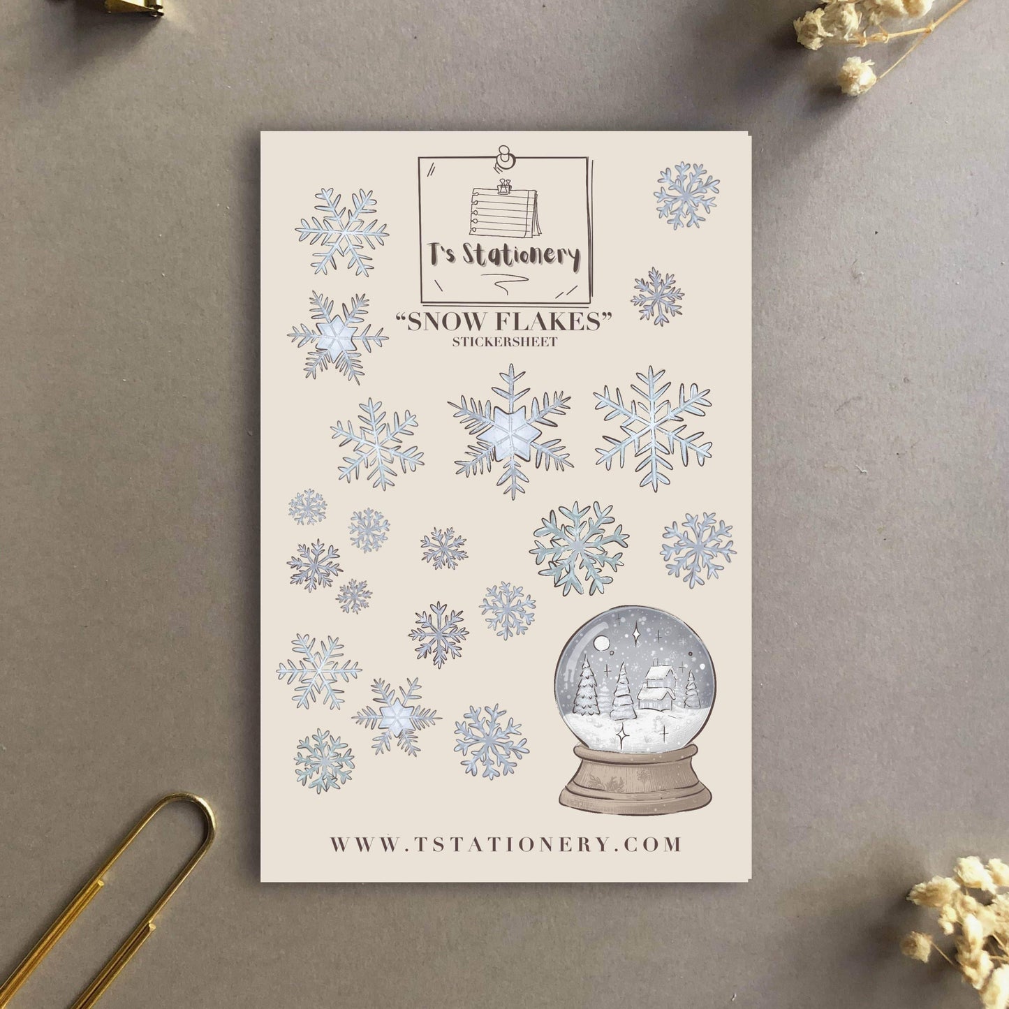 T's Stationery - „Sneeuwvlokken” - The Dreamer's Bookshop.