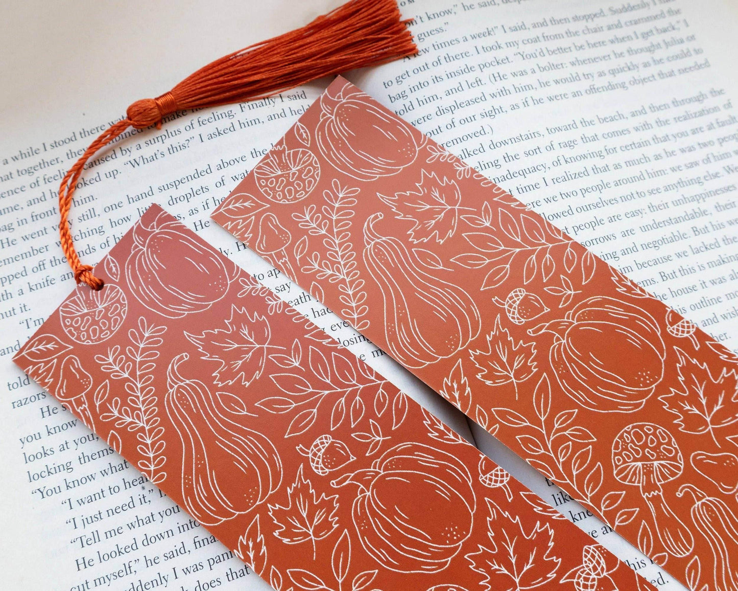 Basically Britt - Orange Autumn Bookmark with Cozy Fall Vibes - The Dreamer's Bookshop.