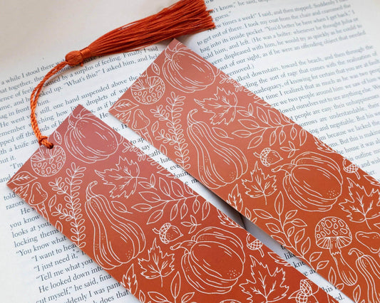 Basically Britt - Orange Autumn Bookmark with Cozy Fall Vibes - The Dreamer's Bookshop.