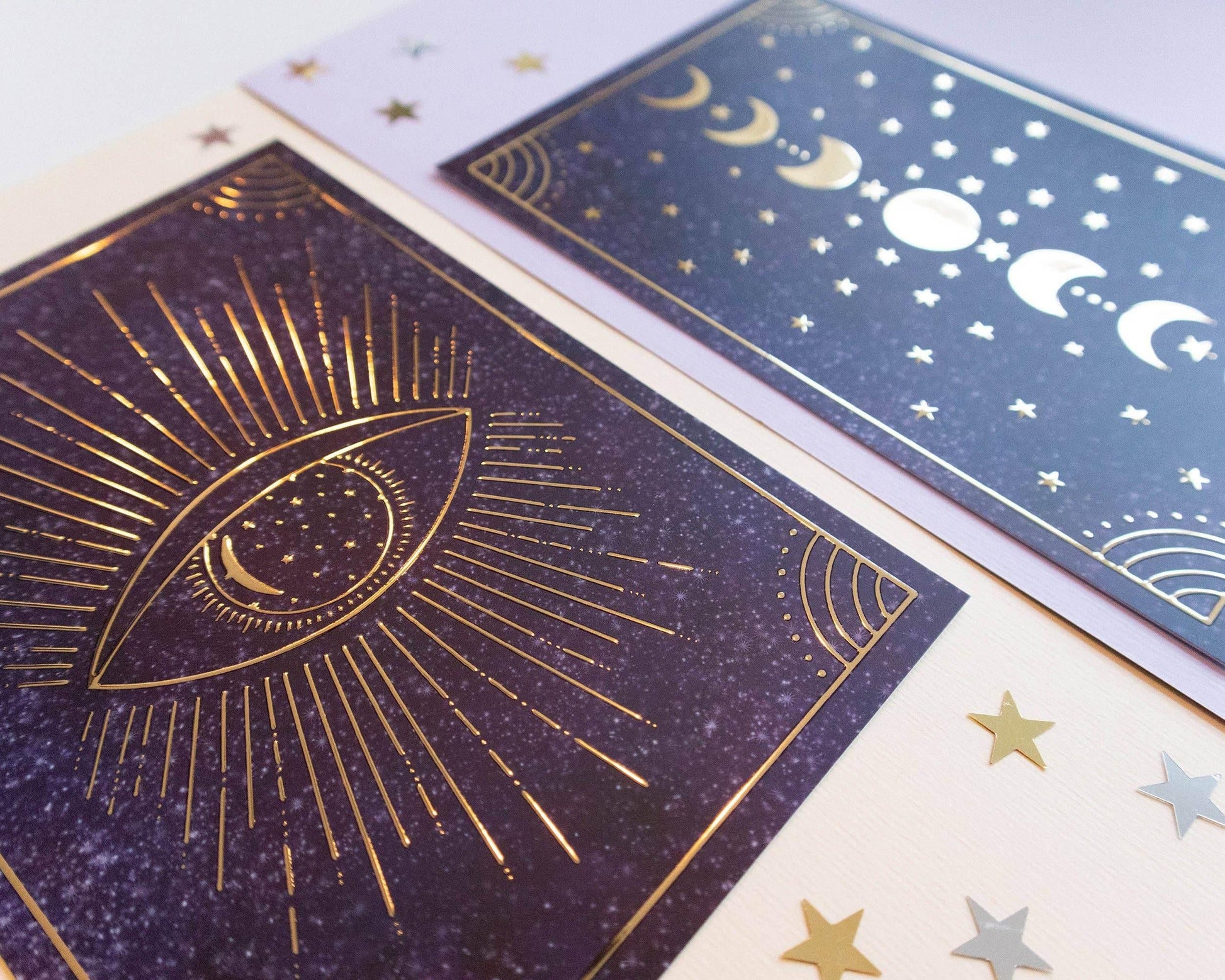 Basically Britt - Set of 2 Magical Moon Gold Foil Prints - The Dreamer's Bookshop.