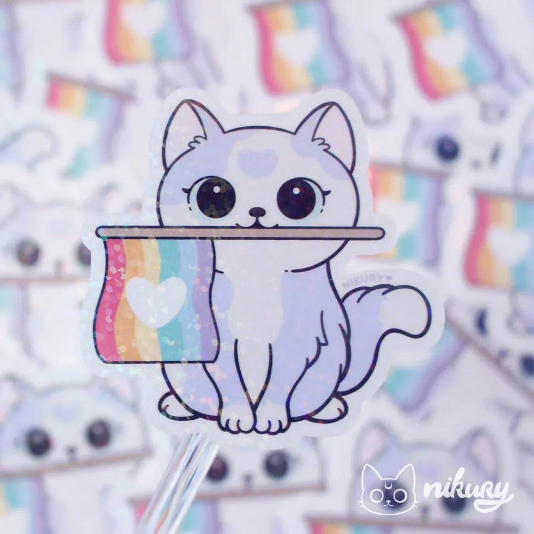 Nikury - Purride kattenstickers met glitter - The Dreamer's Bookshop.