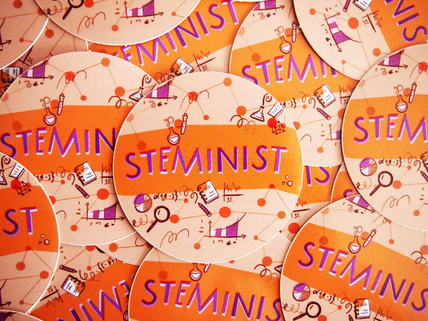 Irene Renon illustrations - Wetenschapsstickers, Steministische vinylstickers voor wetenschappers, - The Dreamer's Bookshop.