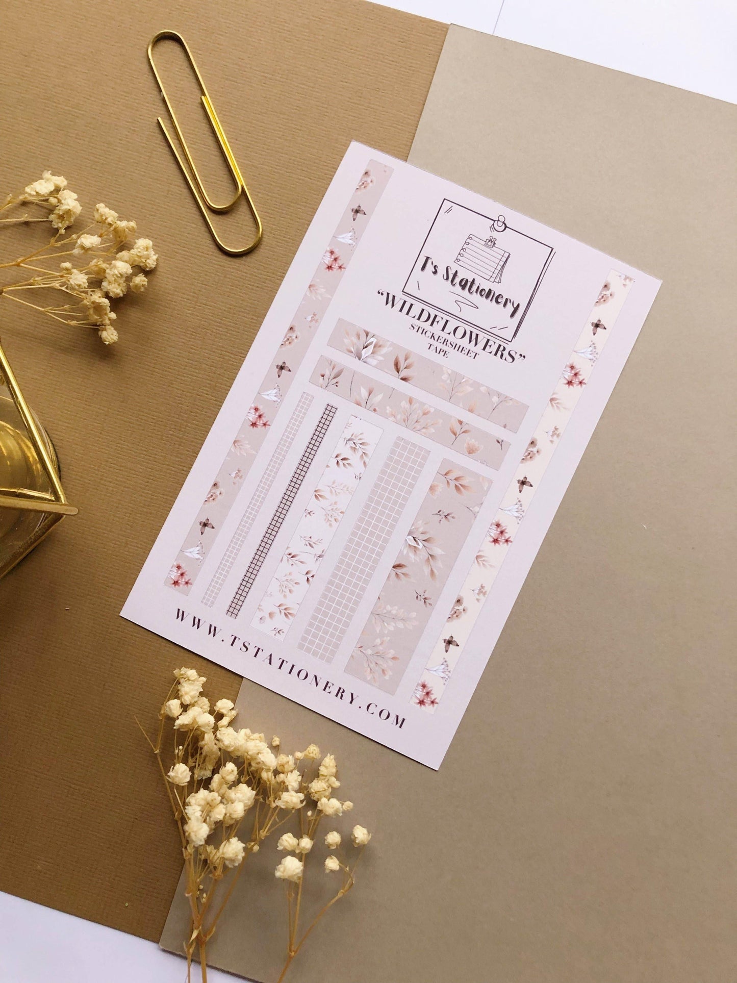 T's Stationery - Stickerveltape „Wildflower” Washi - The Dreamer's Bookshop.