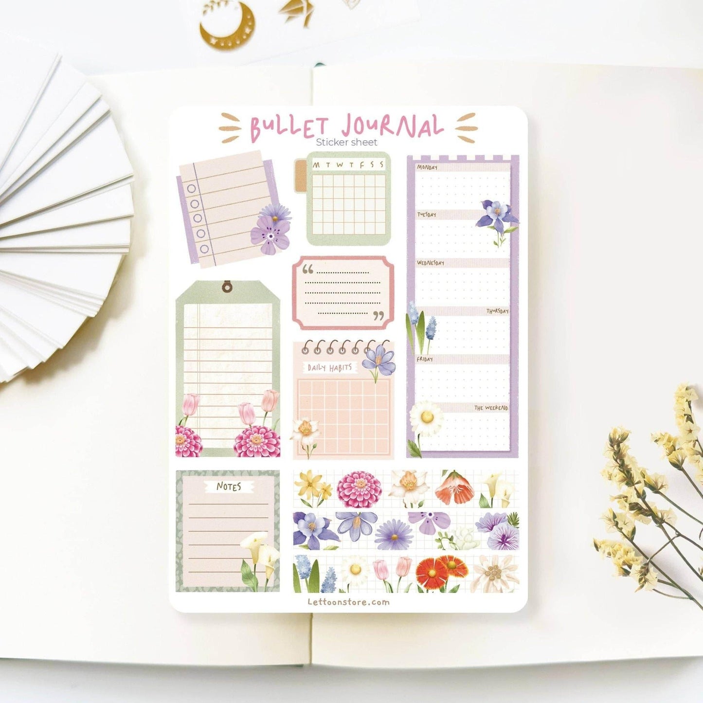 LETTOOn - Stickervel - Bullet Journal Essentials - The Dreamer's Bookshop.