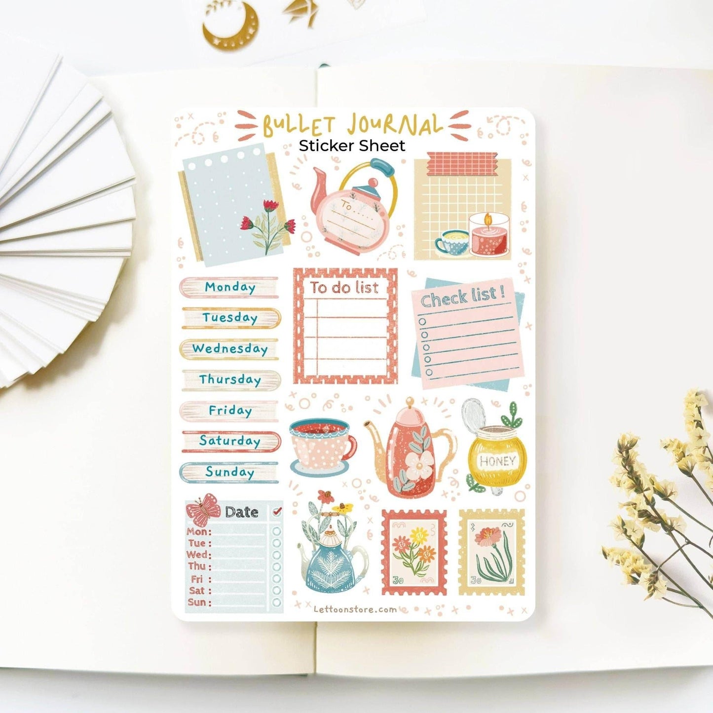 LETTOOn - Stickervel - Bullet Journal Essentials - The Dreamer's Bookshop.