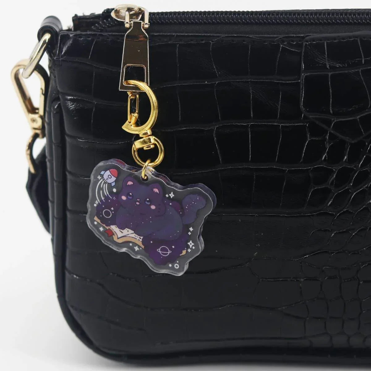 Bookish Goods - Sleutelhanger Acryl Galaxy Cat - The Dreamer's Bookshop.