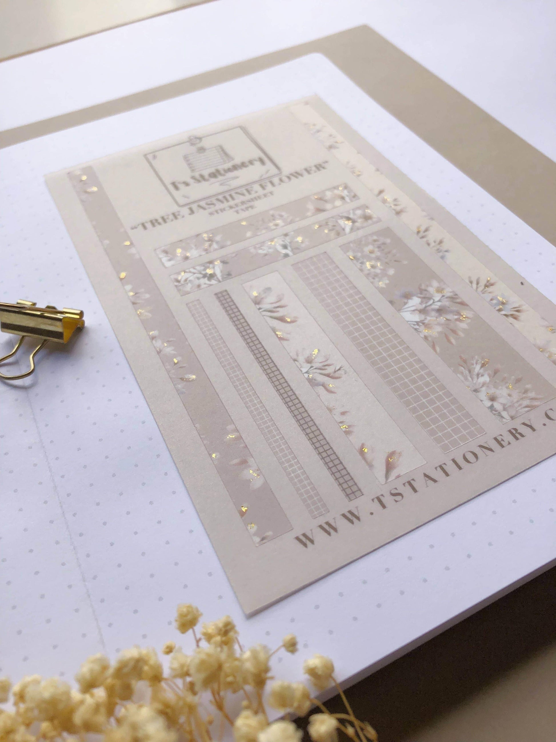 T's Stationery - Stickertape „Tree Jasmine Flower” (WASHI) - The Dreamer's Bookshop.