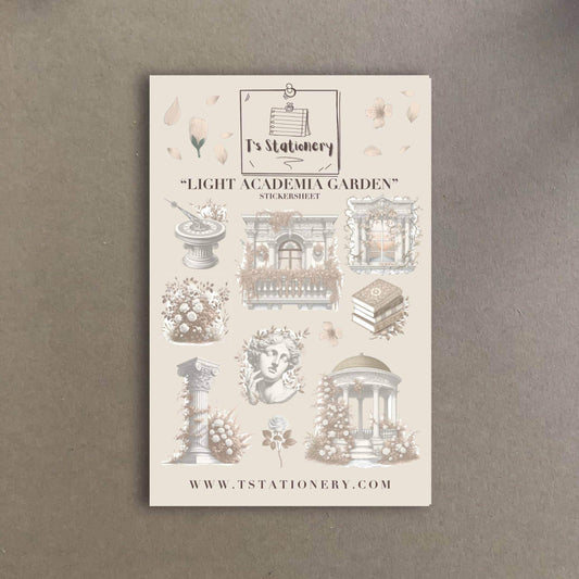 T's Stationery - Stickervel „Light Academia Garden” - The Dreamer's Bookshop.