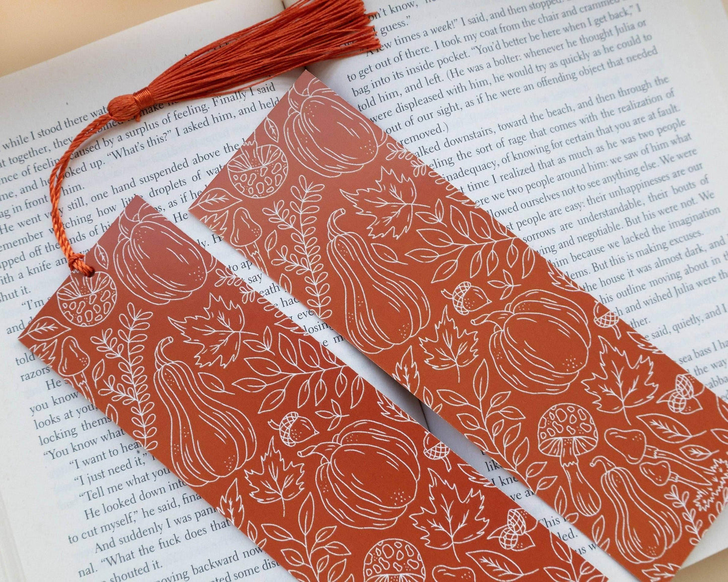 Basically Britt - Orange Autumn Bookmark with Cozy Fall Vibes - The Dreamer's Bookshop.