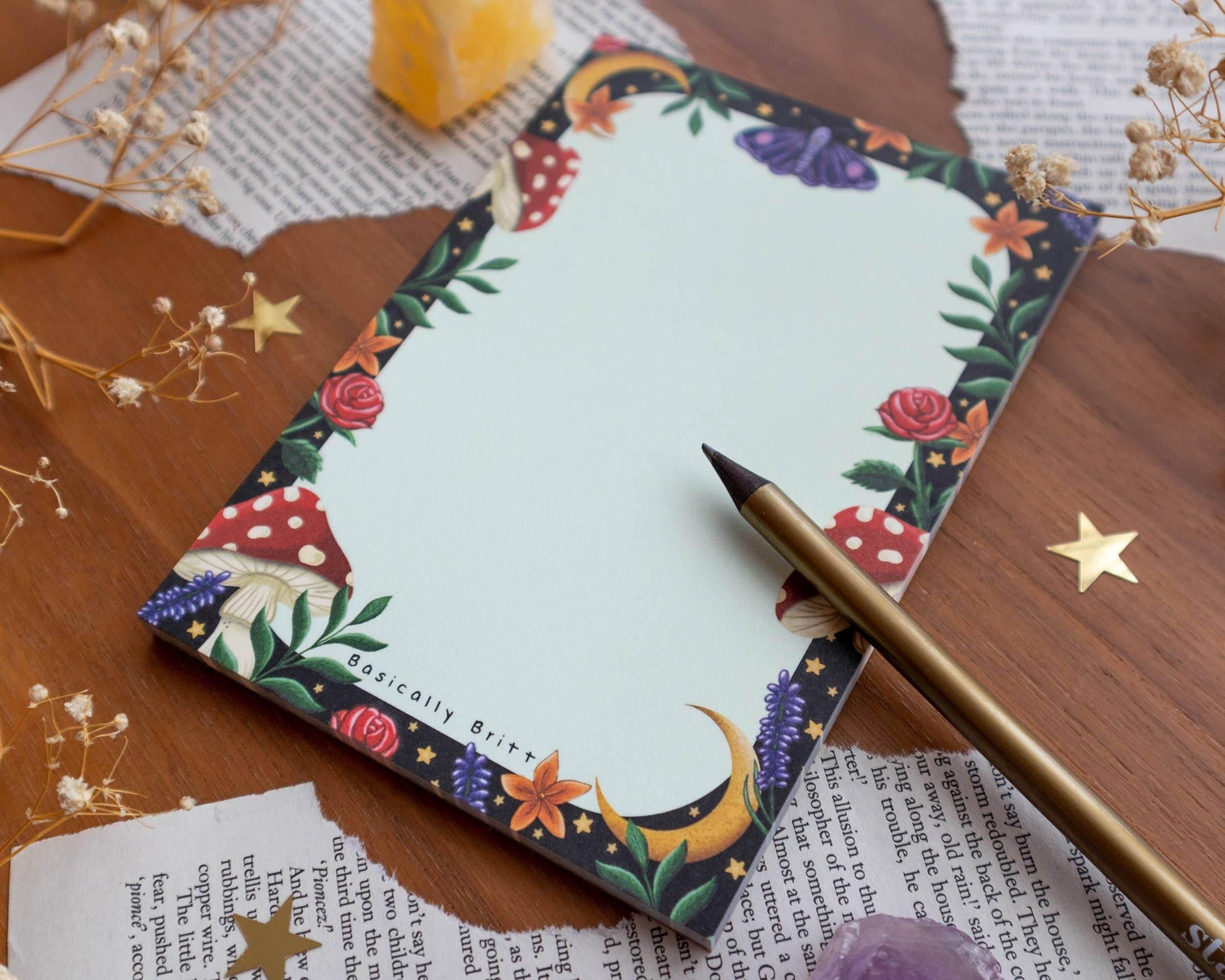Basically Britt - Notepad - Woodland Magic Toadstool Forrest 6 - The Dreamer's Bookshop.