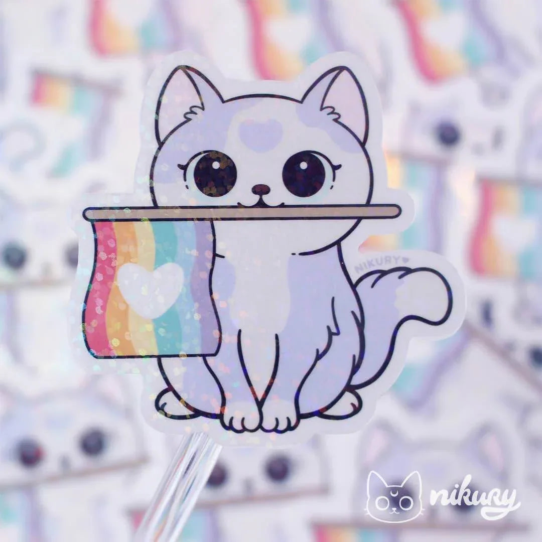 Nikury - Purride kattenstickers met glitter - The Dreamer's Bookshop.