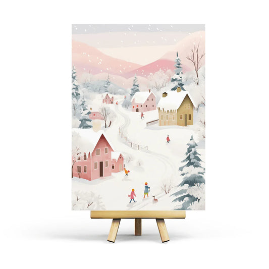 Penpaling Paula - Pink Winter - Ansichtkaart - The Dreamer's Bookshop.