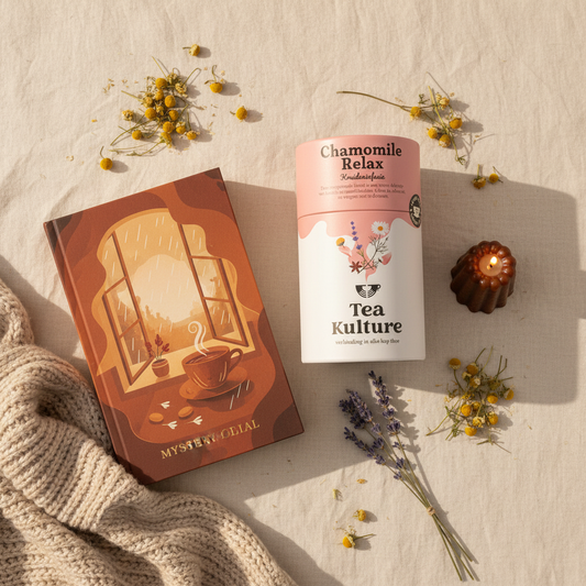 The Dreamer's Box – Cosy Reading Nook: Chamomile Relax tea, vanilla candle and mystery book