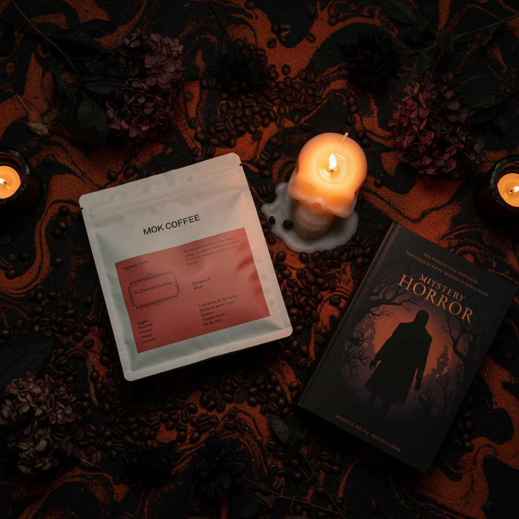 The Dreamer's Box – Dark & Spooky: AntiZombiBrew coffee, skull candle and mystery horror book