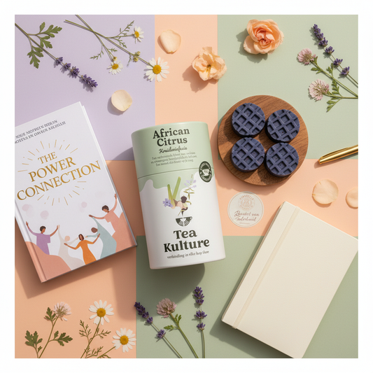 The Dreamer's Box – Love Yourself: African Citrus tea, Cirabella Boeket van Tederheid wax melt and mystery nonfiction book
